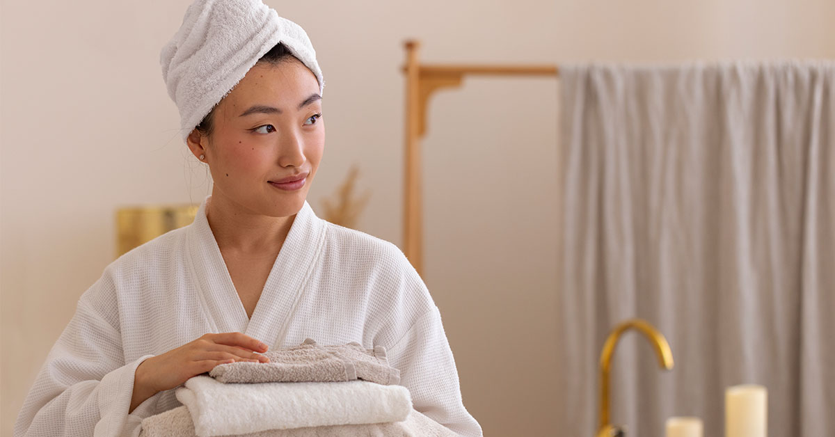 Woman doing skincare